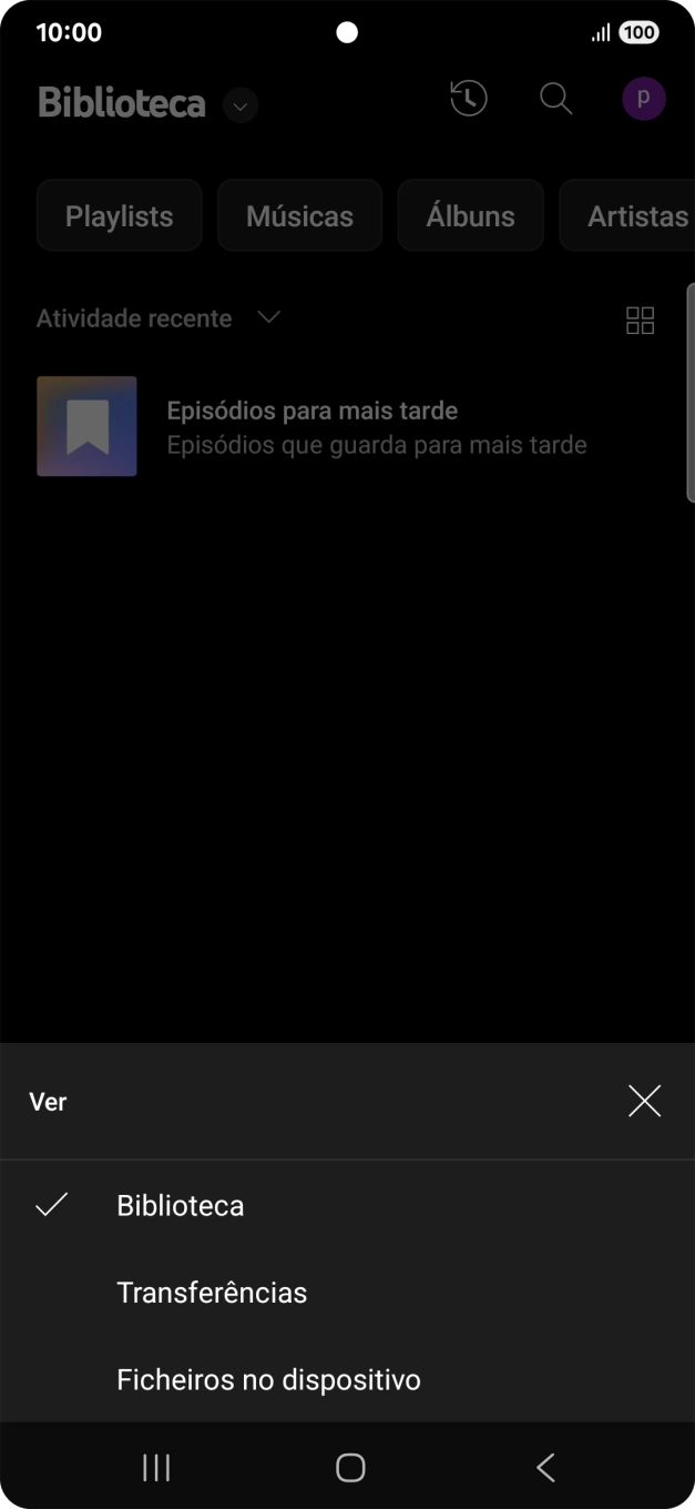 Prima a categoria pretendida e dirija-se ao ficheiro de música pretendido.
