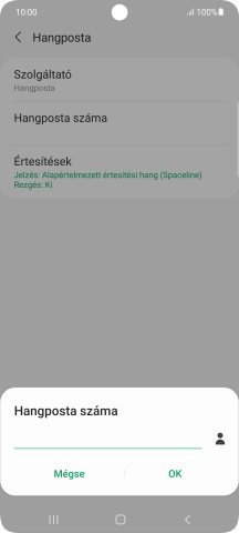 Írd be azt, hogy +36709090999, és válaszd az OK lehetőséget.