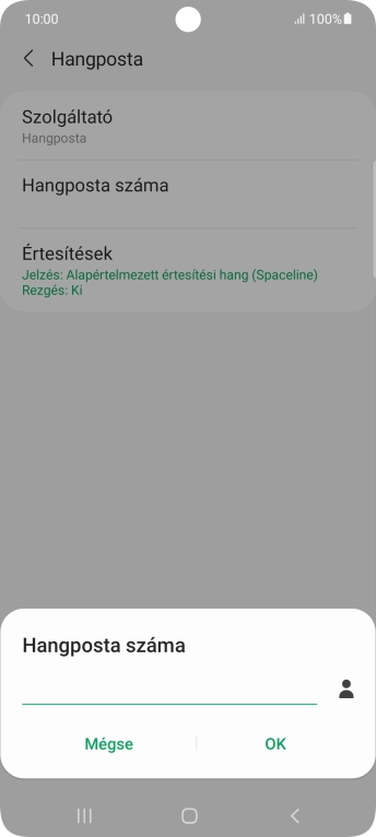Írd be azt, hogy +36709090999, és válaszd az OK lehetőséget.
