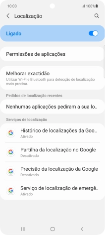 Prima Permissões de aplicações.
