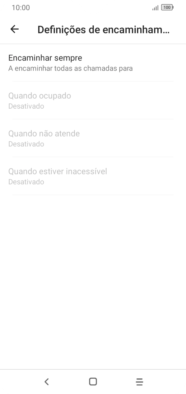 Prima o tipo de desvio pretendido.