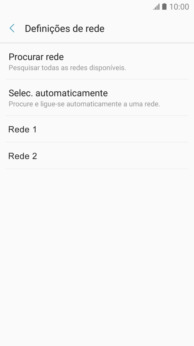 Prima a rede pretendida.