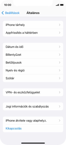Válaszd az „iPhone átvitele vagy alaphelyz.” lehetőséget.
