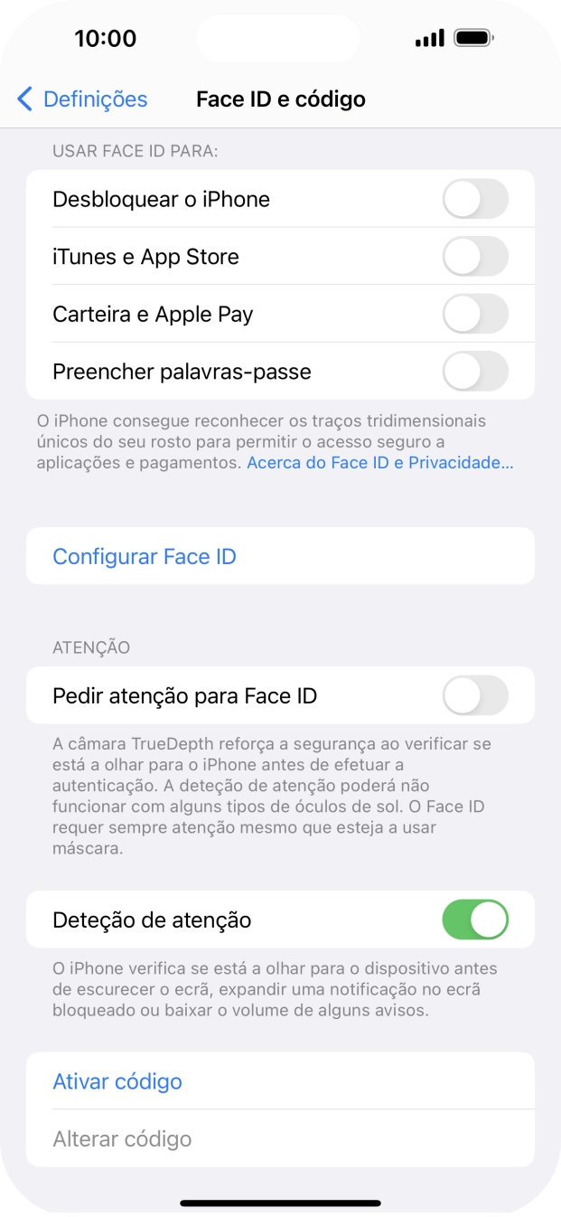 Prima Configurar Face ID.