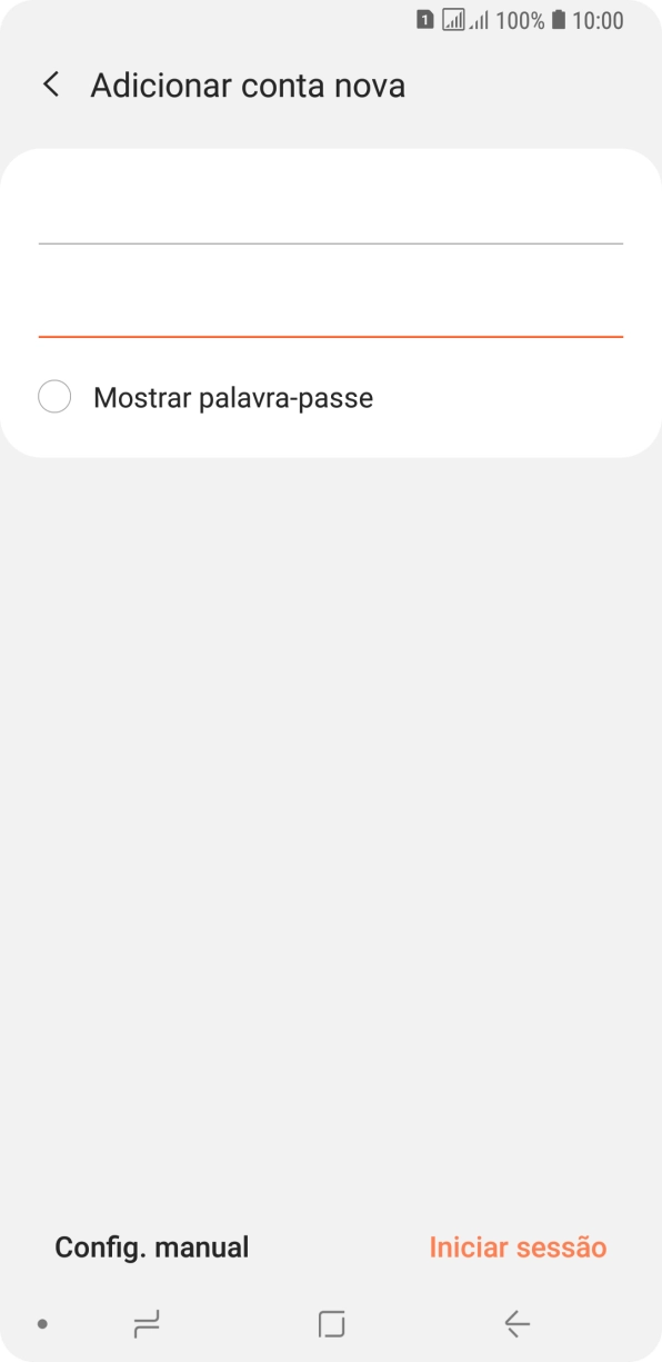 Prima Iniciar sessão.