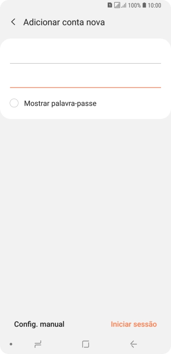 Prima Iniciar sessão.