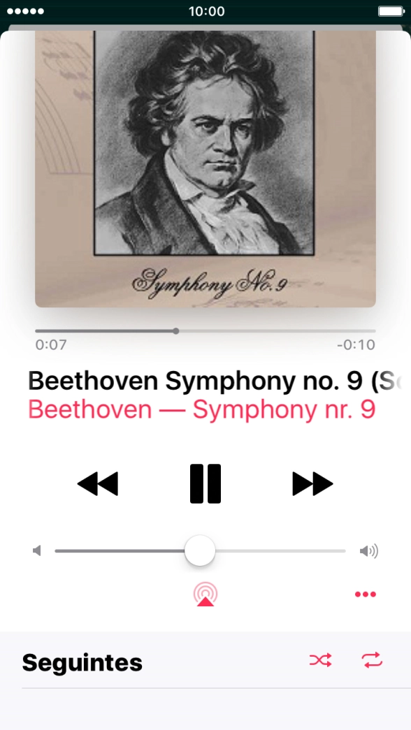 Prima o ícone de reprodução aleatória para ativar ou desativar a função.