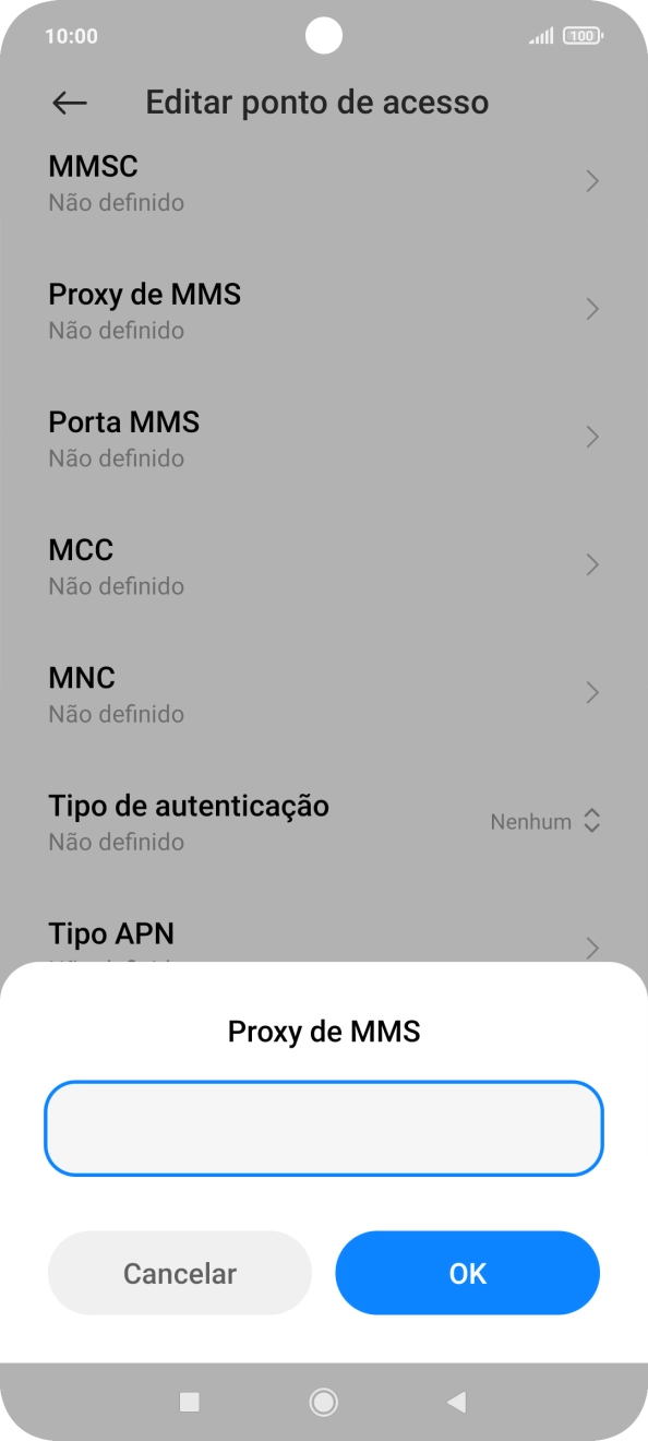 Introduza iproxy.vodafone.pt e prima OK.