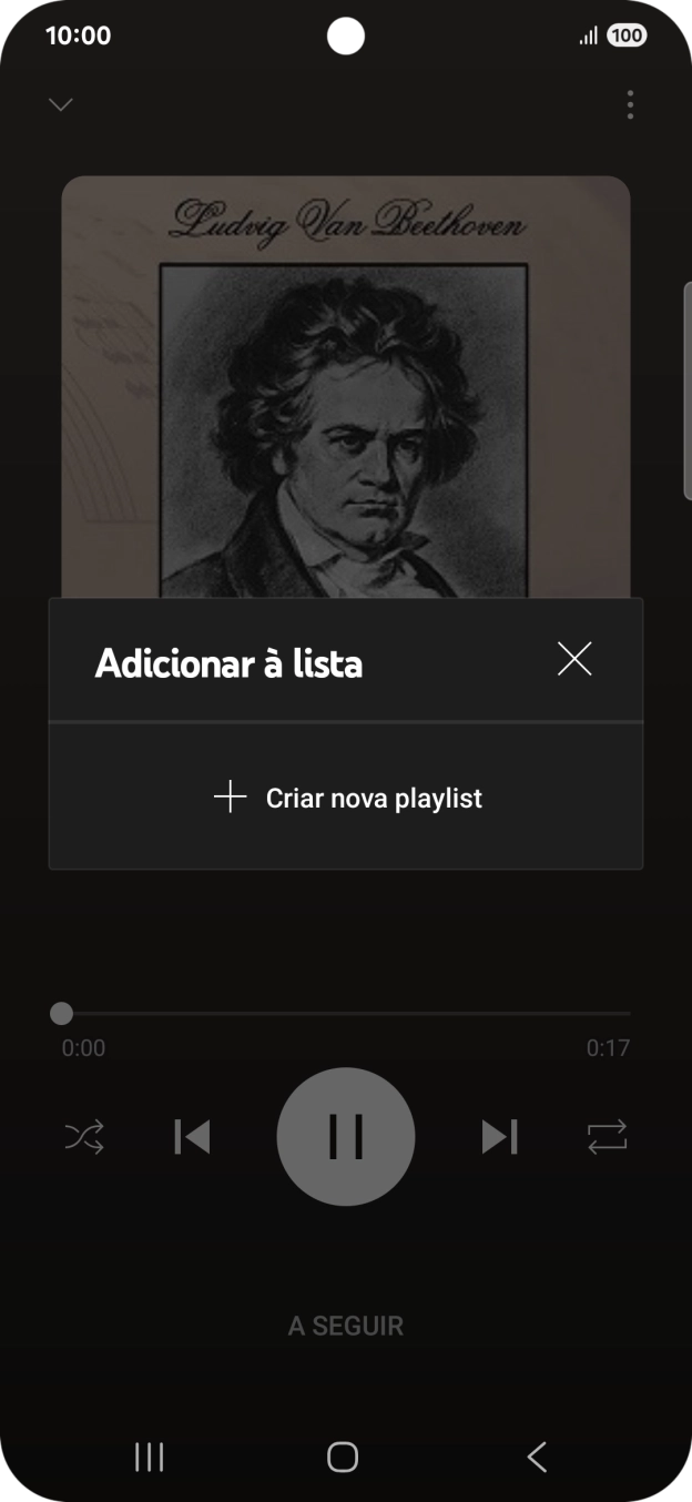 Prima Criar nova playlist.
