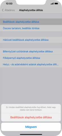 Válaszd a Beállítások alaphelyzetbe állítása lehetőséget.