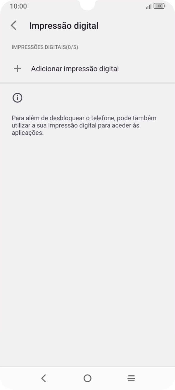 Prima Adicionar impressão digital.