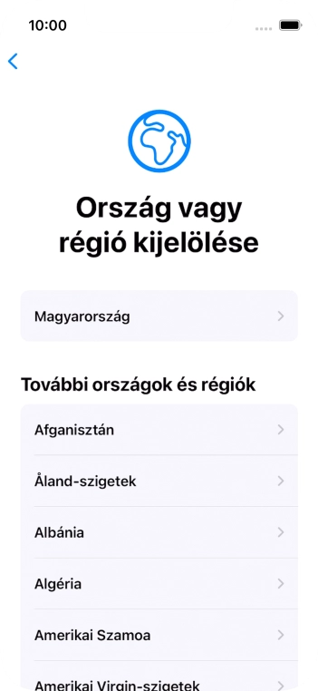 Válaszd ki a kívánt országot vagy régiót.