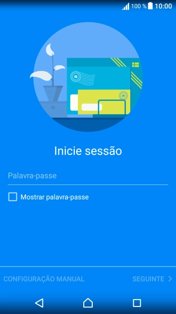 Prima o campo de escrita e introduza a password da sua conta de e-mail.
