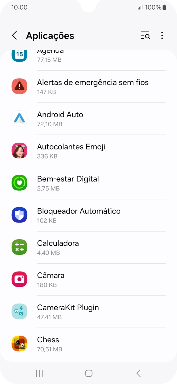 Prima a app pretendida.