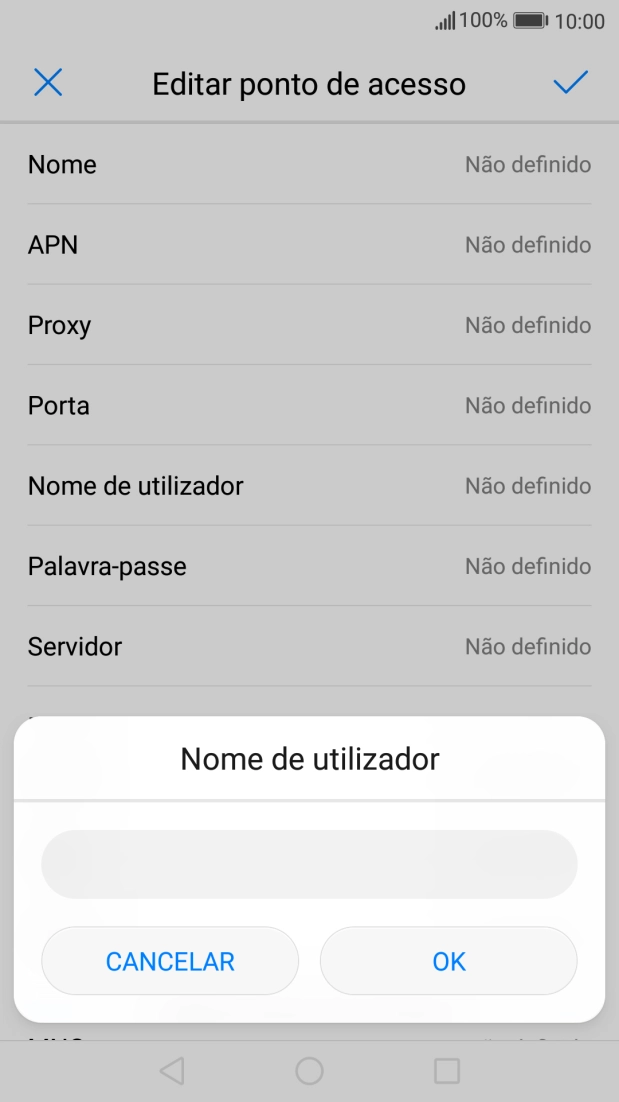 Introduza vodafone e prima OK.
