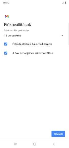 Nyisd le a „Szinkronizálás gyakorisága” alatt legördülő menüt.