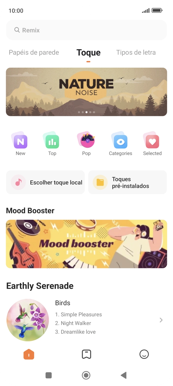 Se pretender escolher um tom de toque diferente do predefinido, prima Escolher toque local e siga as indicações no ecrã para escolher o tom de toque pretendido.