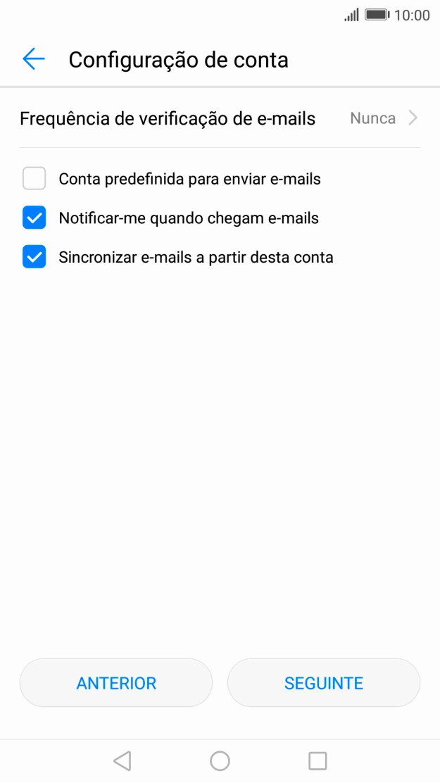 Prima Frequência de verificação de e-mails.