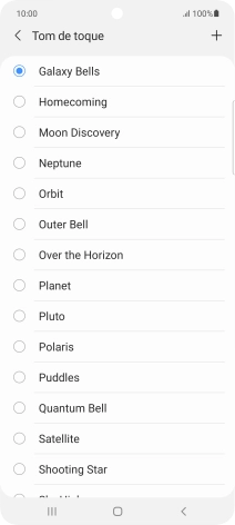 Prima o ícone para adicionar um tom de toque.