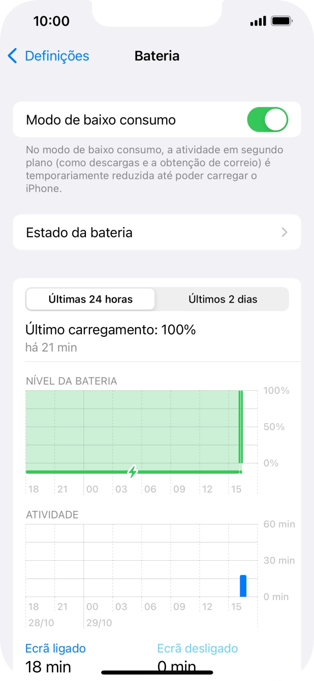 Para voltar ao ecrã inicial, deslize o dedo de baixo para cima a partir da base do ecrã.