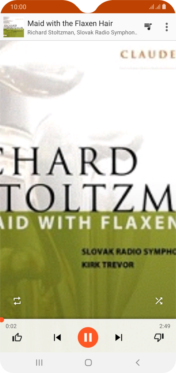 Prima a seta para a direita para ir para o ficheiro de música seguinte.