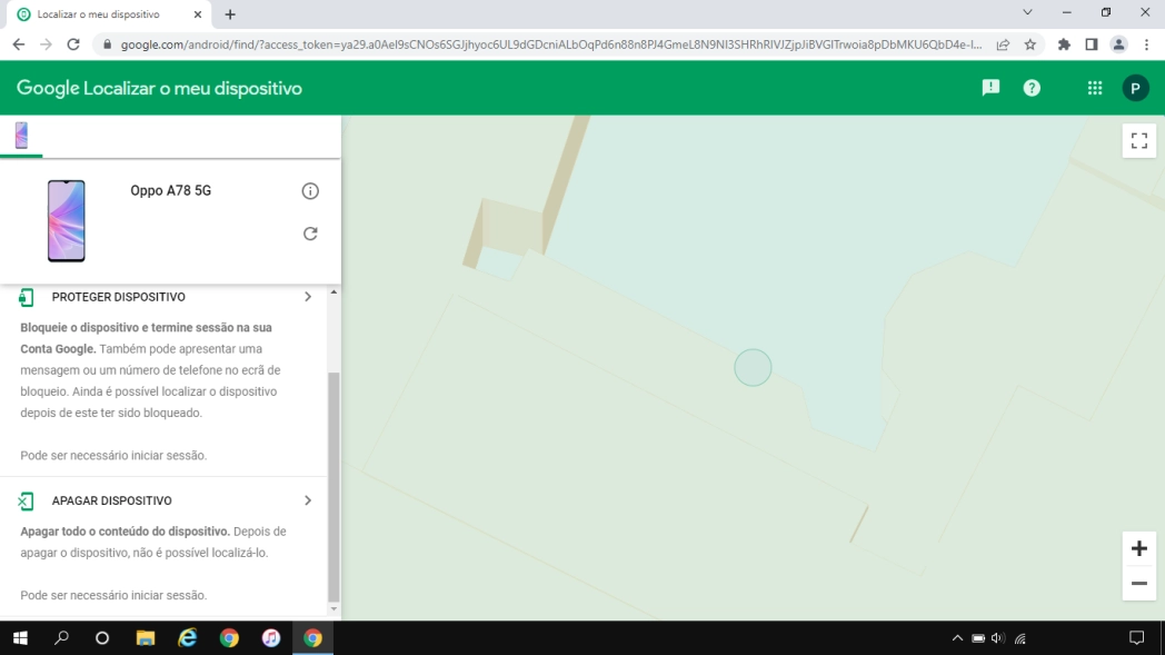 Clique em APAGAR DISPOSITIVO e siga as indicações no ecrã para apagar todo o conteúdo do seu telefone. Note que não poderá mais utilizar “Localizar o meu dispositivo”, depois de ter apagado todo o conteúdo do seu telefone.