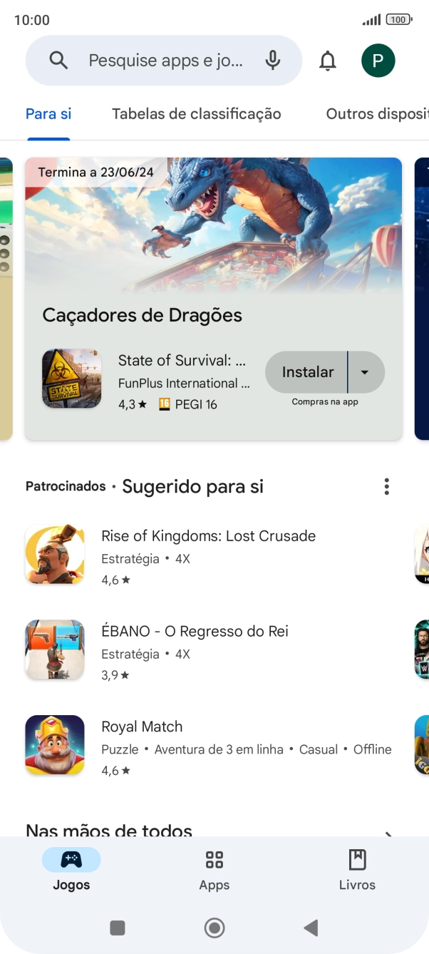Prima o ícone de perfil.