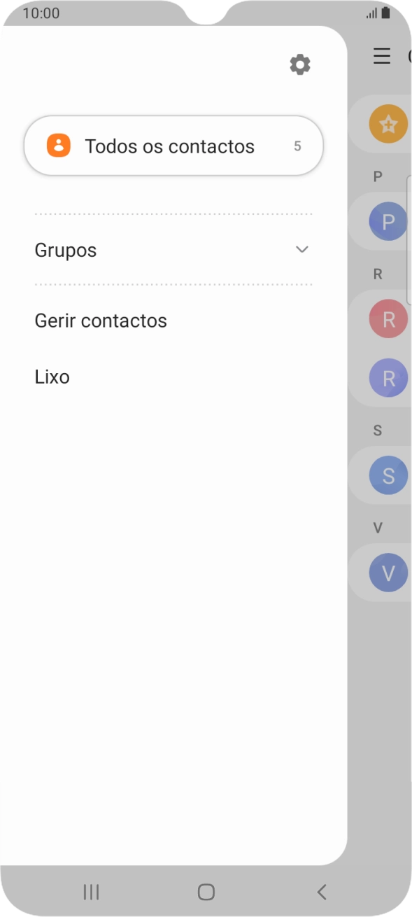 Prima Gerir contactos.