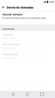 Prima o tipo de desvio pretendido.