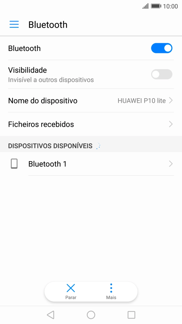Prima o dispositivo Bluetooth pretendido e siga as indicações no ecrã para emparelhar o dispositivo com o telefone.
