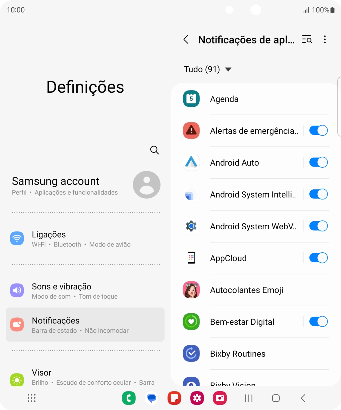 Prima a lista suspensa.