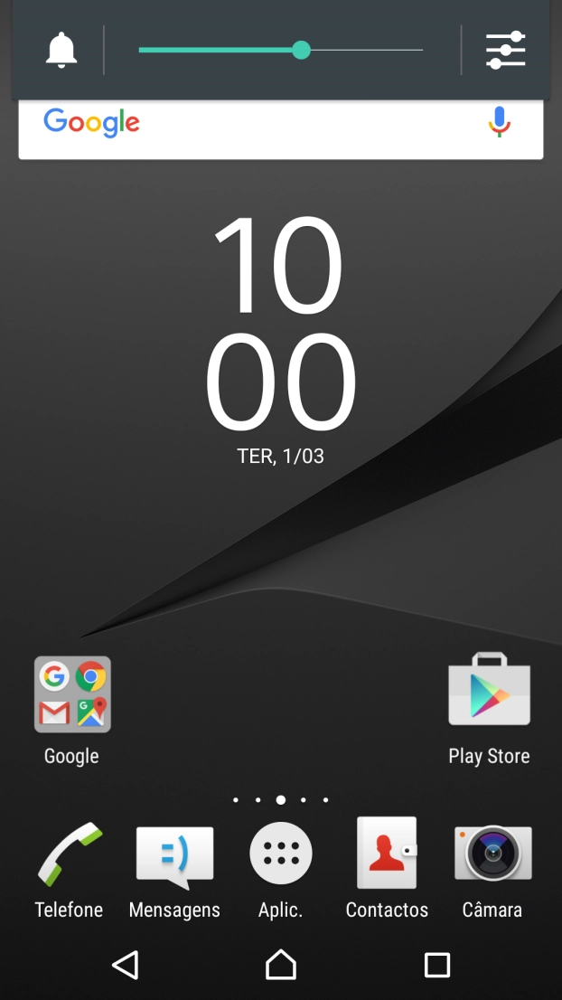 Prima repetidamente o ícone de perfil para ativar ou desativar o perfil silencioso.