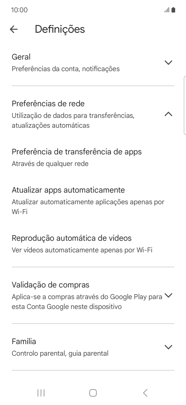 Prima Atualizar apps automaticamente.