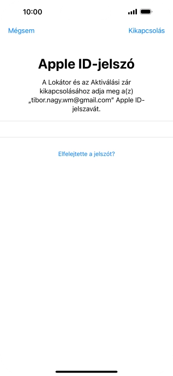 Válaszd a Kikapcsolás lehetőséget.