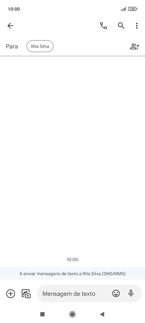 Prima o campo de escrita e escreva o texto da sua mensagem multimédia.