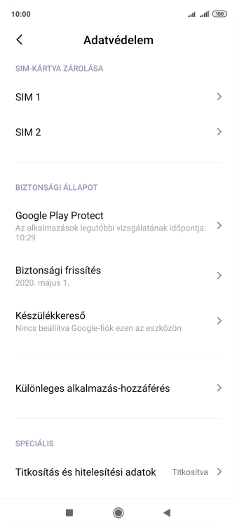 Kattints a kívánt SIM-kártyára.