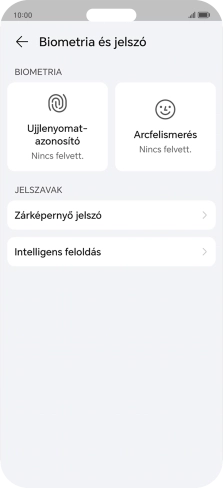 Válaszd az Ujjlenyomat-azonosító lehetőséget.