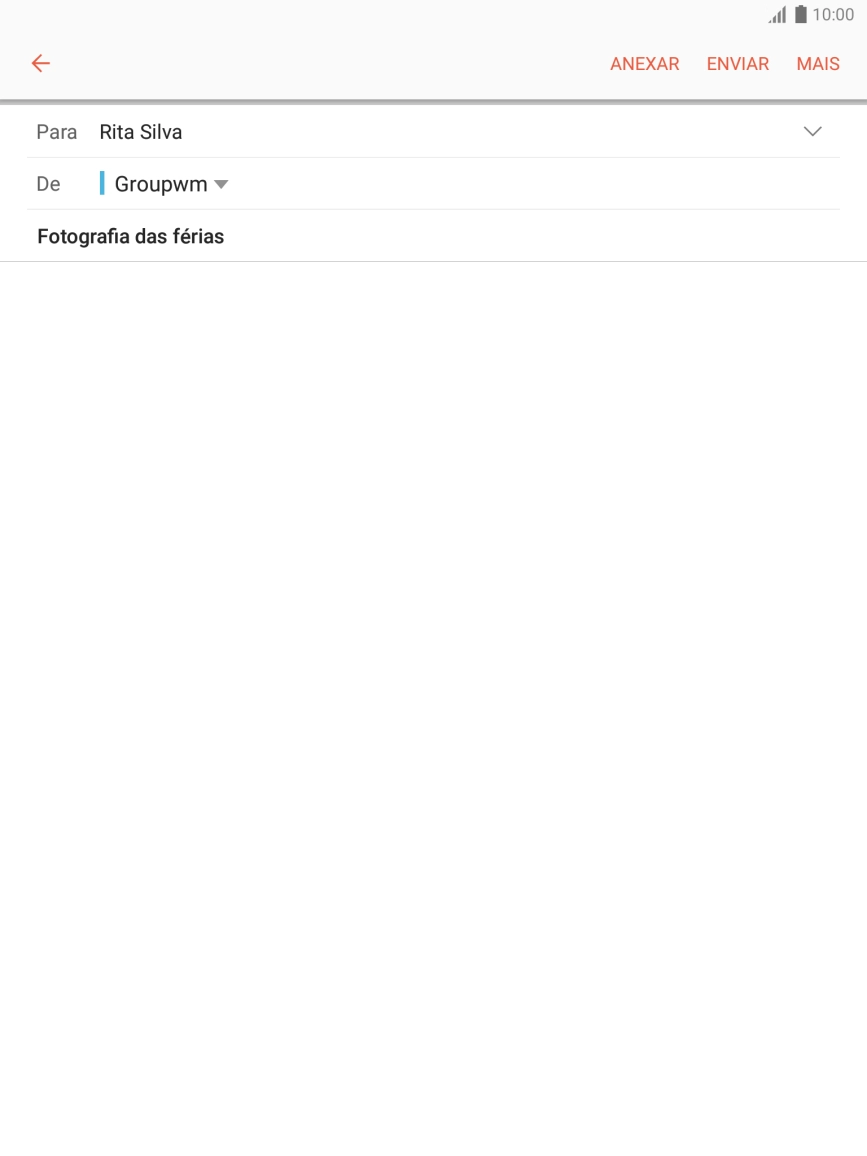Prima o campo de escrita e escreva o texto do e-mail.