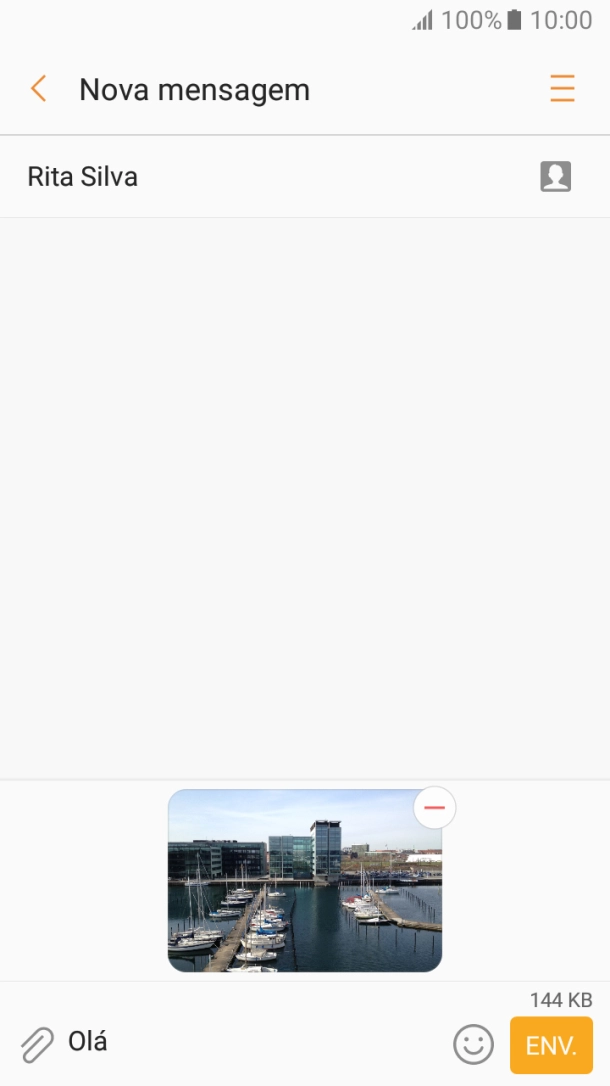 Prima ENV. quando terminar de escrever a sua mensagem multimédia.