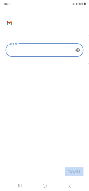 Kattints a „Jelszó” alatti mezőre, és írd be az e-mail-fiókodhoz tartozó jelszót.
