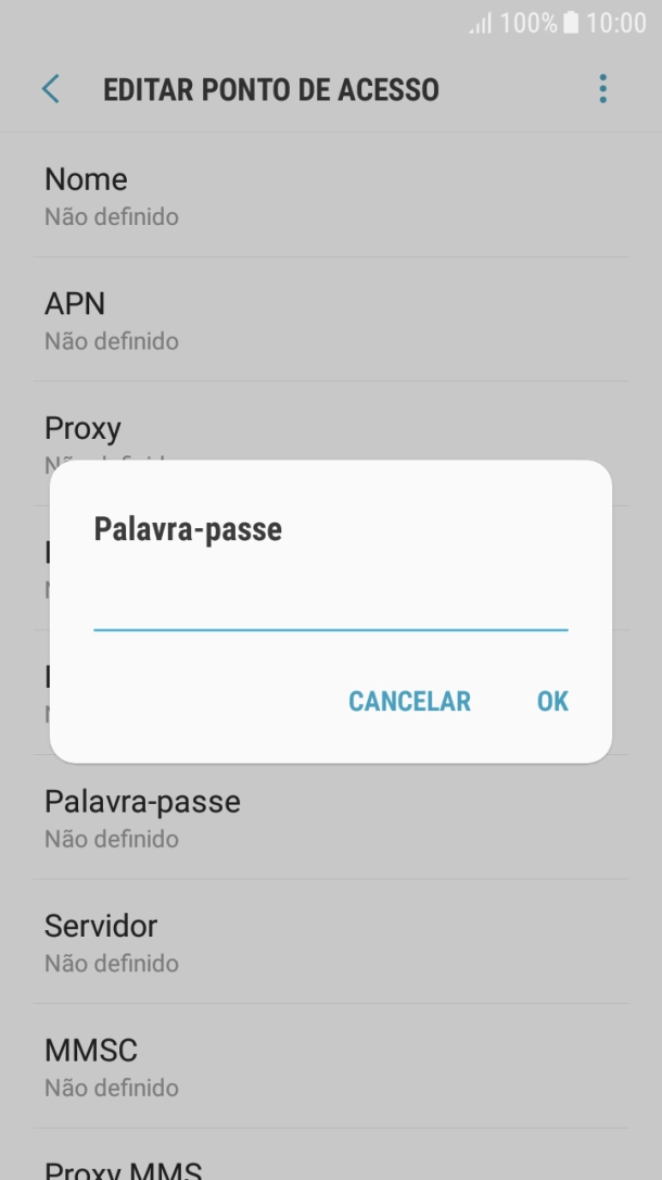Introduza vodafone e prima OK.