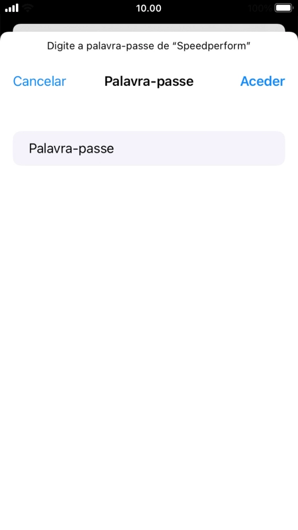 Introduza a password da rede Wi-Fi e prima Aceder.