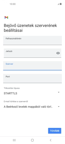 Kattints a „Port” alatti mezőre, és írd be a következőt: 110.