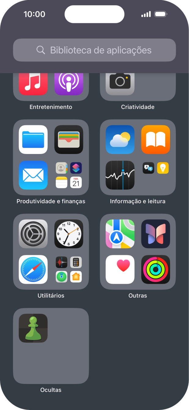 Mantenha premida por um momento a app pretendida.