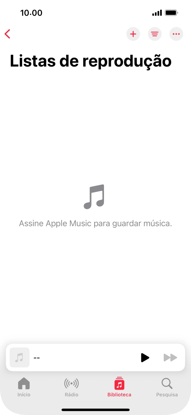 Prima o ícone de nova lista de reprodução.