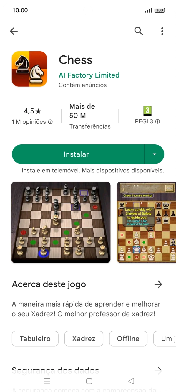 Prima Instalar e siga as indicações no ecrã para instalar a app.