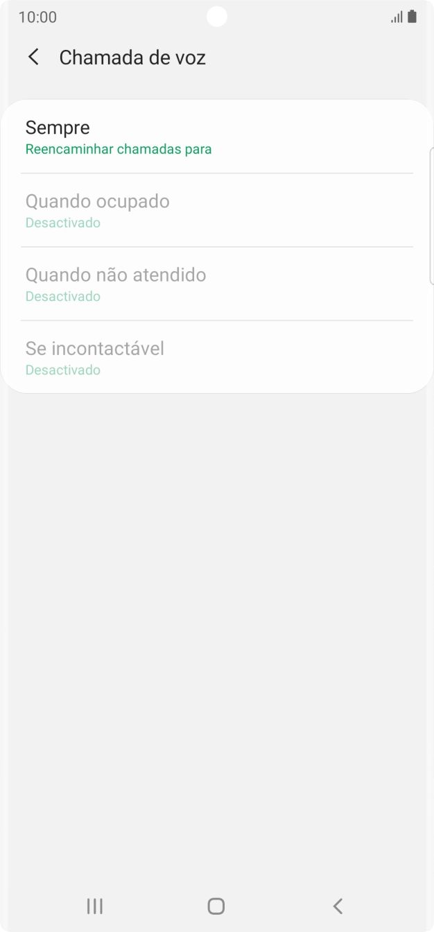 Prima o tipo de desvio pretendido.