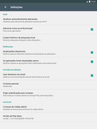 Prima Atualizar automaticamente aplicações.