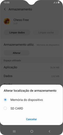Prima o nome do cartão de memória.