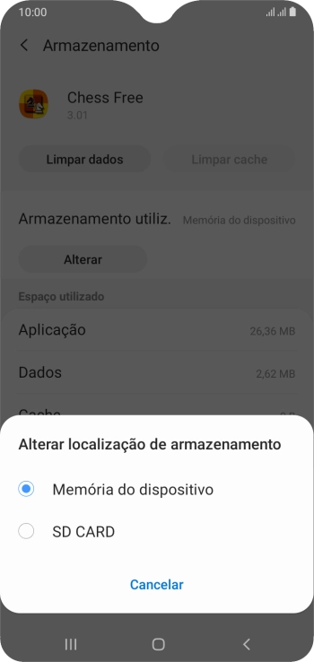 Prima o nome do cartão de memória.